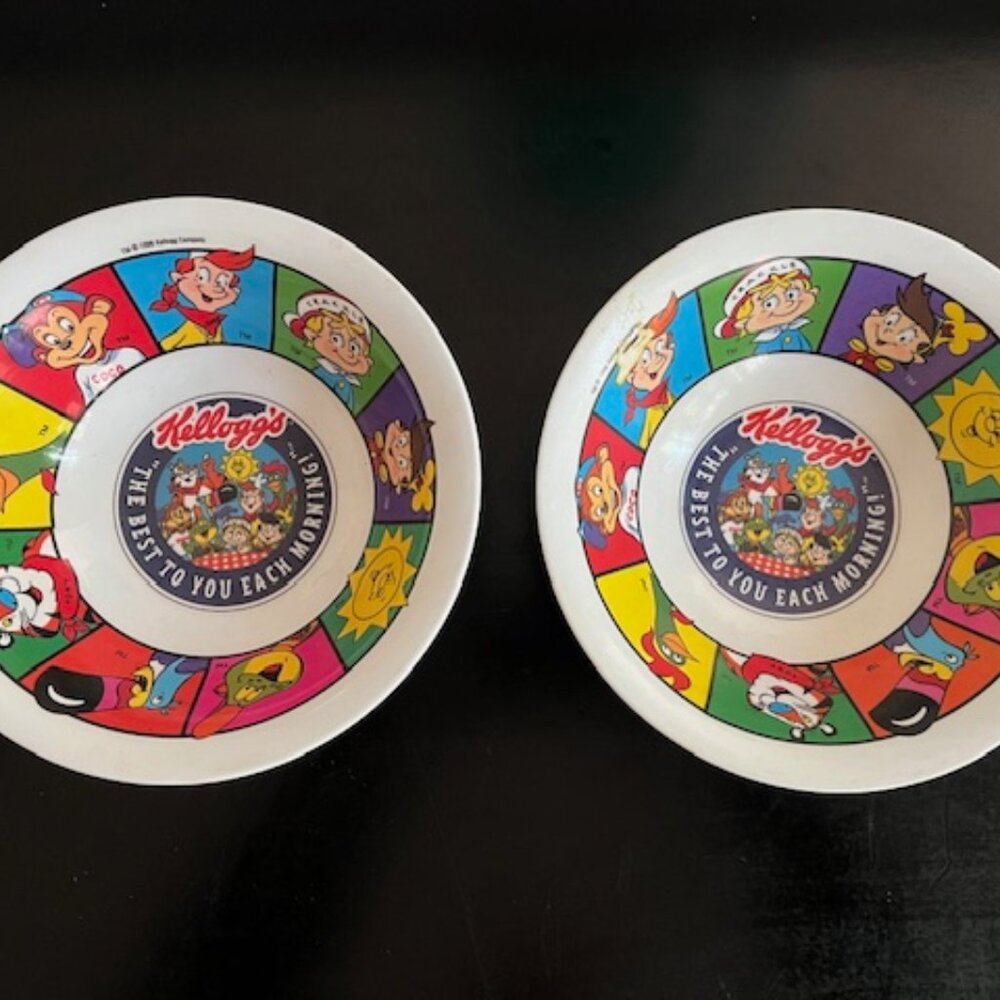 2 Vintage Kellogg's Cereal Bowls (1996)